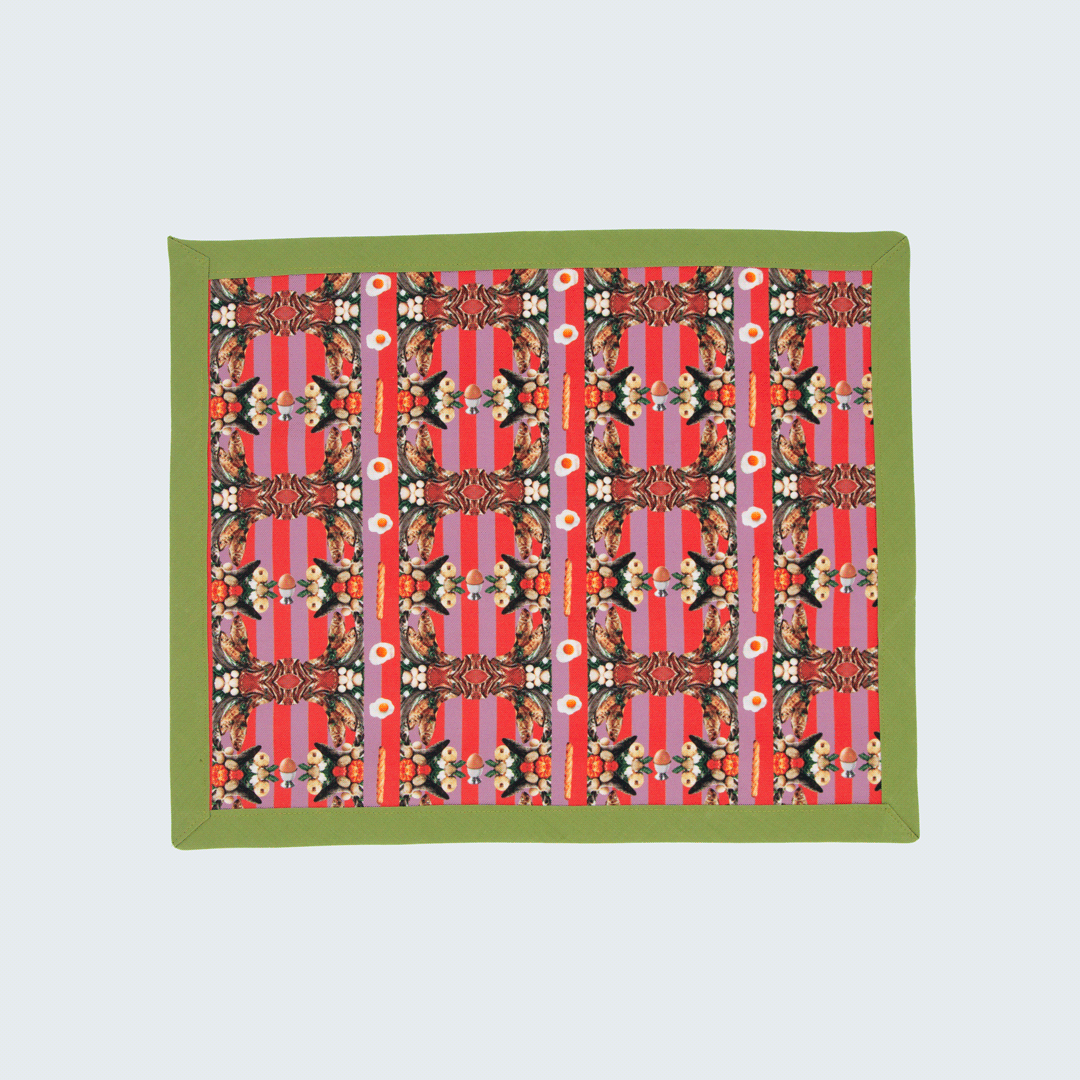 Reversible Placemats Set of 2 - The Banquet, Orange & Green