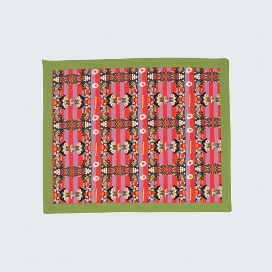 Reversible Placemats Set of 2 - The Banquet, Orange & Green